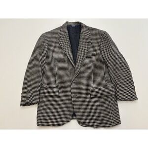 Vtg Polo Ralph Lauren Mens Houndstooth Lambswool Blazer 41R Made in USA EUC